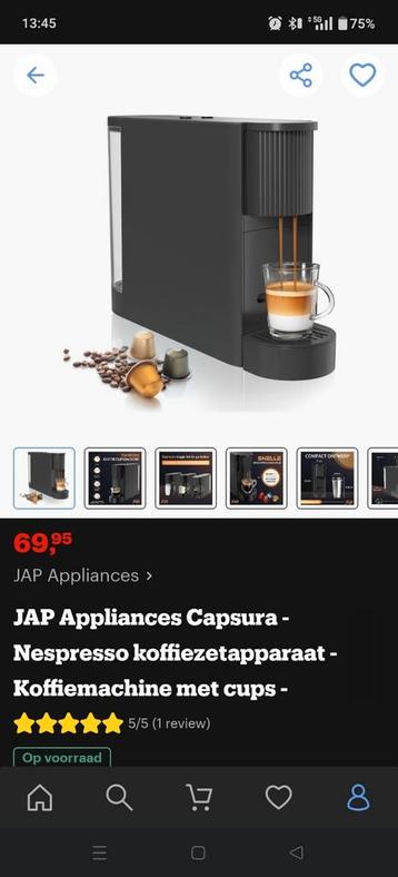 Nespresso koffiezetapparaat met melkopschuimer NIEUW MET BON beschikbaar voor biedingen