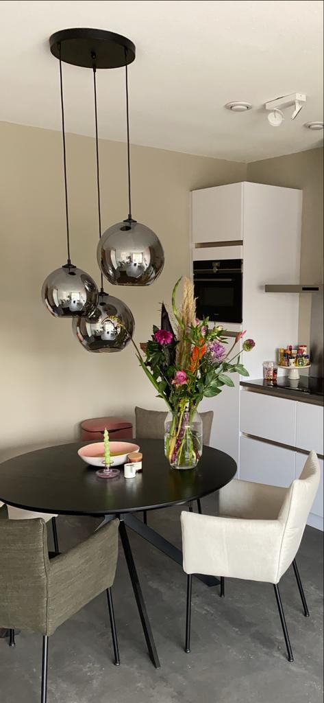 Hanglamp balloon metallic smoke zwart, Huis en Inrichting, Lampen | Hanglampen, Zo goed als nieuw, 75 cm of meer, Metaal, Ophalen