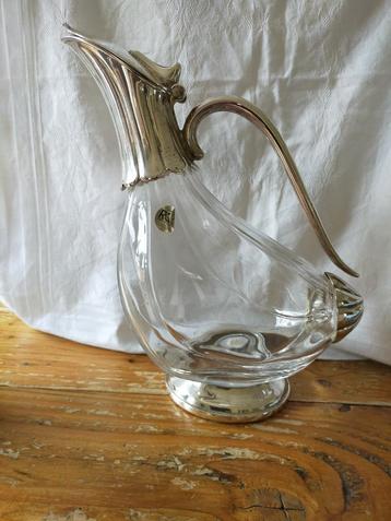 Verzilverde Kristallen Eend Decanter - Royal Crystal beschikbaar voor biedingen