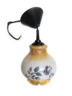 Brocante hanglamp porselein olie lamp kap antiek glas wit, Huis en Inrichting, Lampen | Hanglampen, Ophalen of Verzenden, Klassiek / antiek