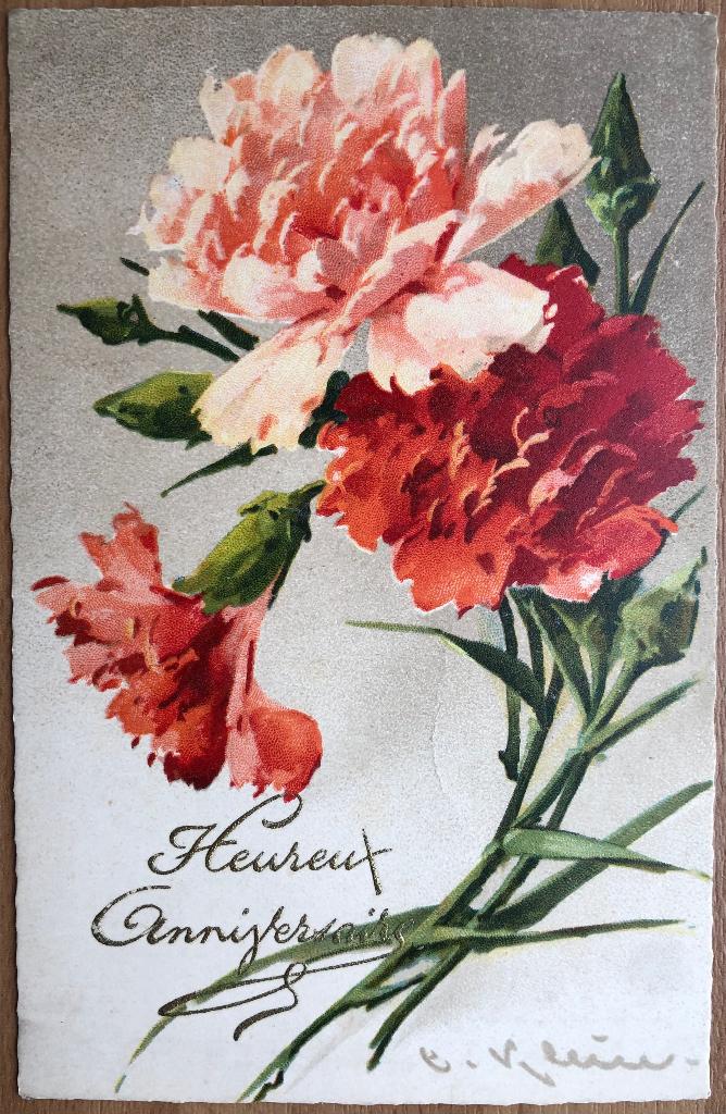 CATHARINA KLEIN - gesigneerd - ANJERS, Verzenden, 1920 tot 1940, Ongelopen, Natuur