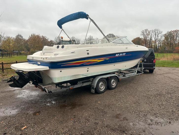 Bayliner 245 340 uren 5.0 mpi, Watersport en Boten, Speedboten, Gebruikt, 6 meter of meer, Benzine, 200 pk of meer, Polyester