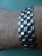 Antieke Zilveren ‘Brick-link’ Armband, Verzenden, Zilver, Armband