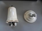 Antieke treklamp plafond katrol Porcelein Jugendstil, Antiek en Kunst, Antiek | Lampen, Verzenden