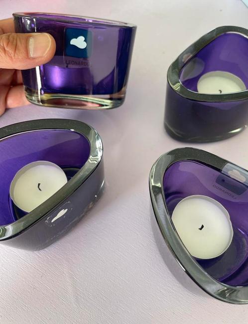 ZGAN theelichthouders in het paars, Huis en Inrichting, Woonaccessoires | Kandelaars en Kaarsen, Zo goed als nieuw, Minder dan 25 cm