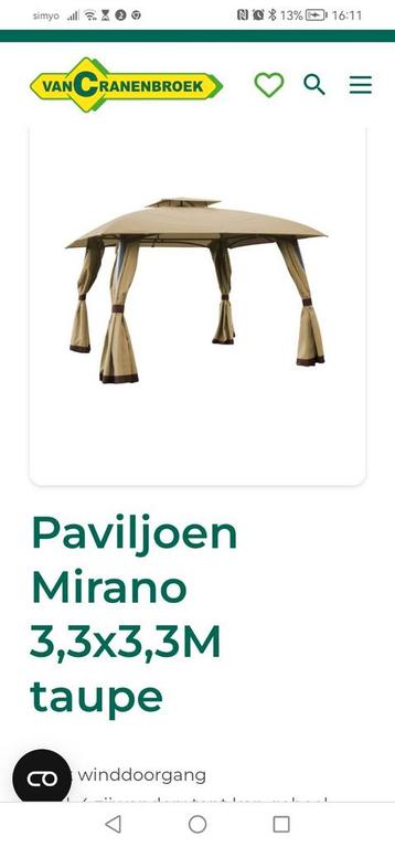 4 keer gordijnen tuinpaviljoen partytent Mirano taupe nieuw  beschikbaar voor biedingen