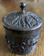 Rond theebusje met relief; Douwe Egberts; thee-opbergpot, Ophalen of Verzenden