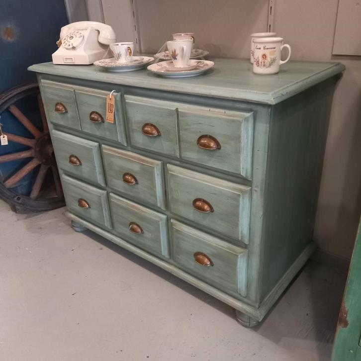 Industriële ladekast - brocante ladekastje, Huis en Inrichting, Kasten | Ladekasten, Zo goed als nieuw, Minder dan 100 cm, Minder dan 50 cm