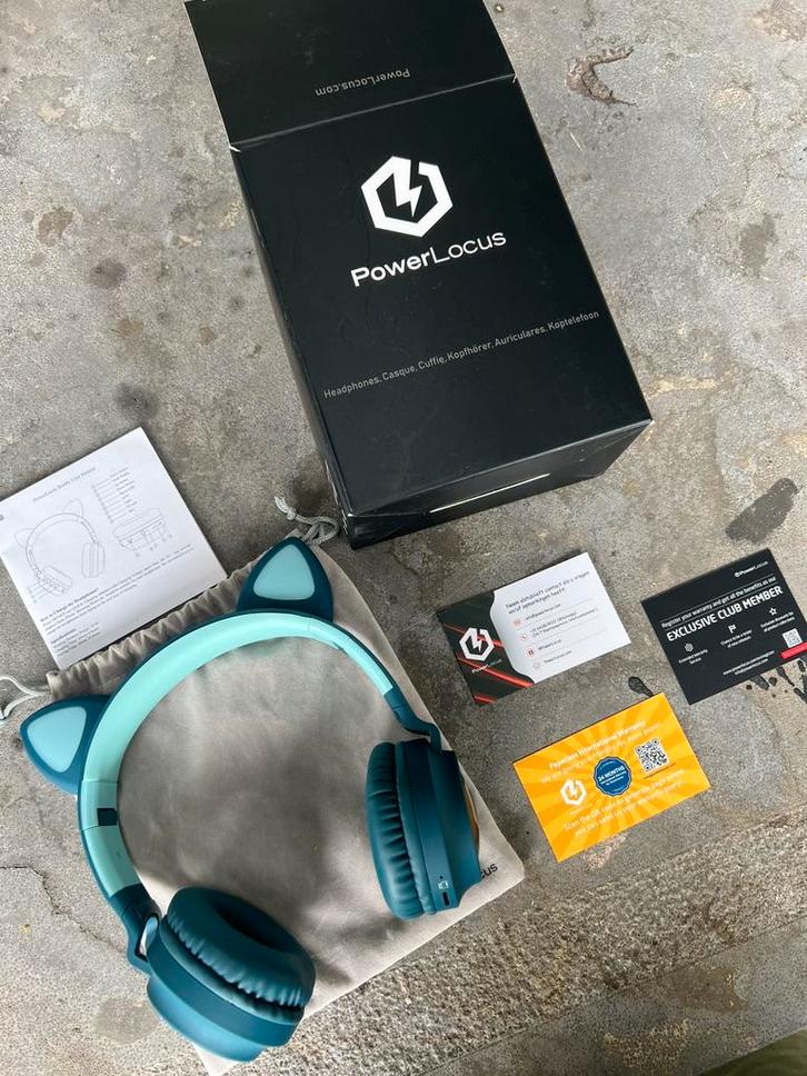 PowerLocus Buddy Draadloze On-Ear Koptelefoon Kinderen Blauw, Audio, Tv en Foto, Koptelefoons, Zo goed als nieuw, Over oor (circumaural)