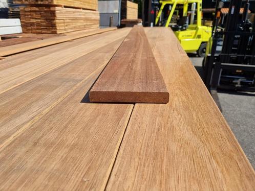 Hardhouten vlonderplanken 21x145mm Basralocus Glad geschaafd, Tuin en Terras, Terrasdelen en Vlonders, Nieuw, Hout, Ophalen