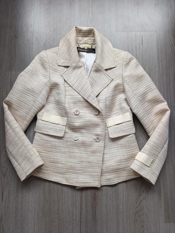 Korte SuperTrash trenchcoat / colbert / jasje maat 38, Kleding | Dames, Jasjes, Kostuums en Pakken, Zo goed als nieuw, Jasje, Maat 38/40 (M)