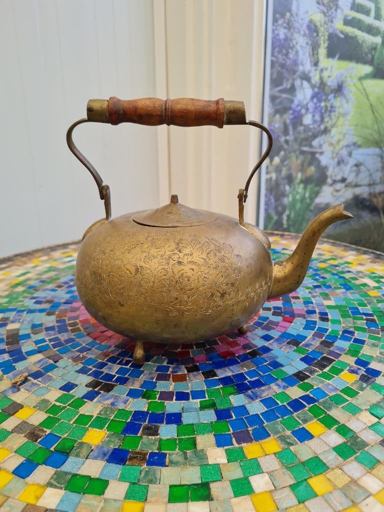 Koper/Messing theepot, Antiek en Kunst, Ophalen, Koper