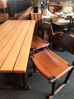 Unieke design set jaren 70, tafel + 4 stoelen, Huis en Inrichting, Tafels | Eettafels, Gebruikt, Ophalen
