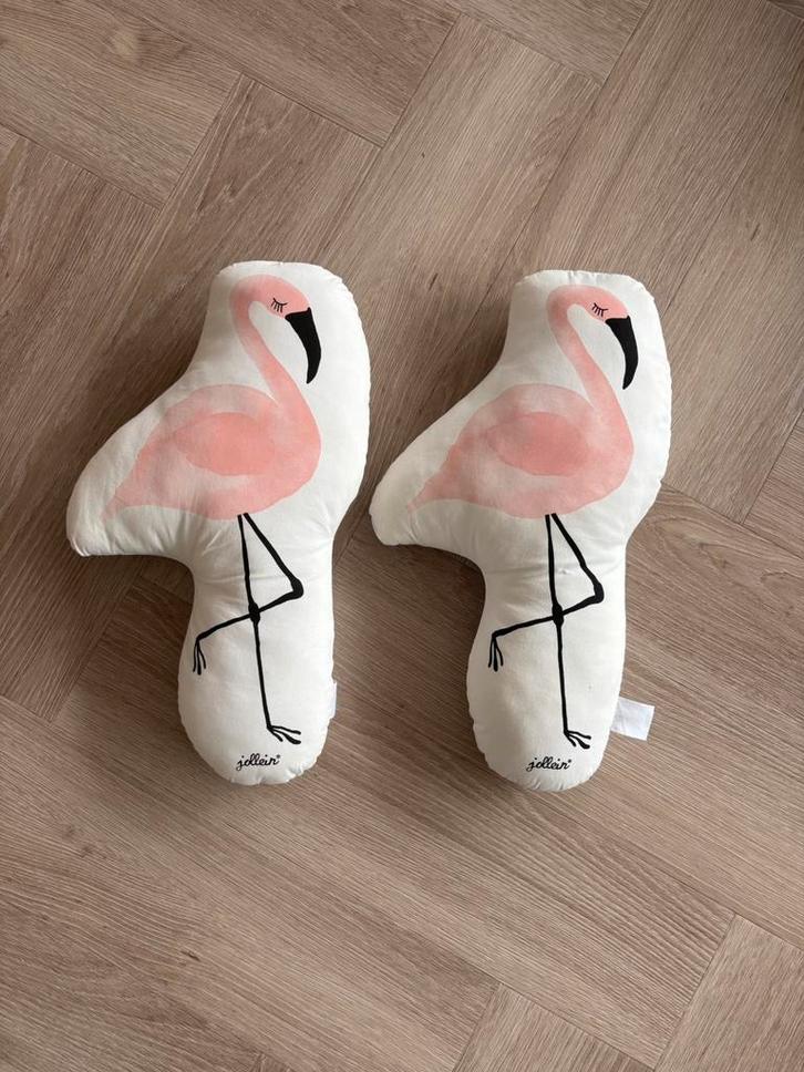 Jollein sierkussens flamingo, Kinderen en Baby's, Kinderkamer | Inrichting en Decoratie, Zo goed als nieuw, Kleed of Kussen, Ophalen