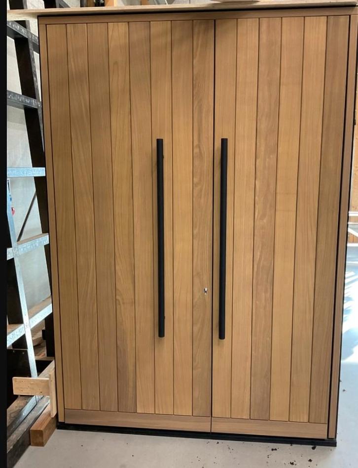 Houten voordeur dubbel, Doe-het-zelf en Verbouw, Deuren en Horren, Zo goed als nieuw, Buitendeur, 215 cm of meer, 120 cm of meer