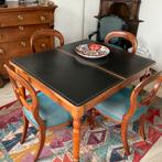 Mahonie houten uitschuifbare tafel en 4 stoelen, Ophalen