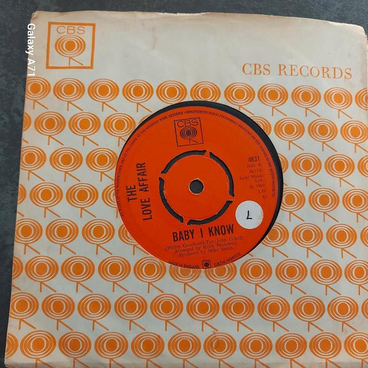 45 rpm The Love Affair - Baby I Know (1969), Cd's en Dvd's, Vinyl Singles, Gebruikt, Single, Pop, 7 inch, Ophalen of Verzenden