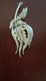 oude zilveren broche met prachtige gezette steentjes, Ophalen of Verzenden