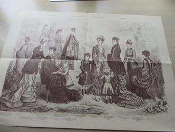 Modeprent uit De Gracieuse 1 nov. 1879 18e jaargang beschikbaar voor biedingen