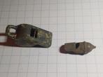 2 Tinnen Fluitjes - Bodemvondsten, Antiek en Kunst, Ophalen of Verzenden
