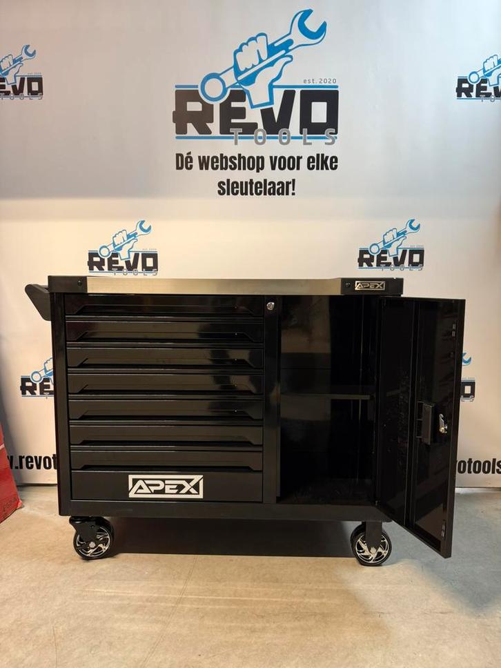 Gereedschapswagen breed gevuld Apex Met krachtdoppen, Doe-het-zelf en Verbouw, Gereedschap | Handgereedschap, Nieuw, Ophalen of Verzenden