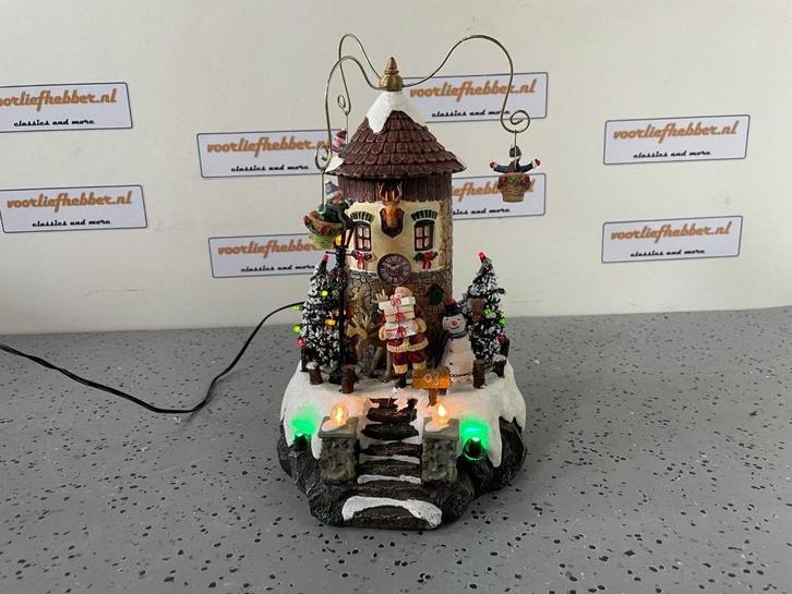 kersthuisje, Verlichte toren met draaiende zweefmolen, Diversen, Kerst, Gebruikt, Ophalen