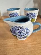 Hortensia Jet ter steege melkkannetje en 2 glazen, Huis en Inrichting, Keuken | Servies, Ophalen of Verzenden, Zo goed als nieuw