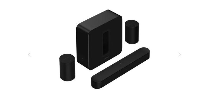 Sonos Beam Gen 2 + Sub 4 + 2 x Era 100 - Zwart, Audio, Tv en Foto, Luidsprekers, Nieuw, Complete surroundset, 120 watt of meer