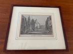 Groenmarkt te 's-Gravenhage kopergravure anno 1870, Antiek en Kunst, Ophalen of Verzenden