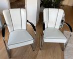 Gispen 412 fauteuil, twee stuks, Ophalen, Twee, Wit, Leer