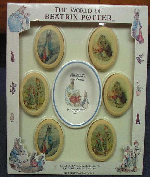 Zeepbakje met 6 zeepjes Beatrix Potter, Verzamelen, Porselein, Kristal en Bestek, Nieuw, Bord of Schaal, Porselein, Ophalen of Verzenden