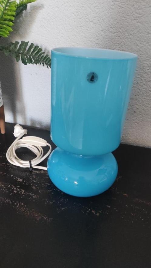 Vintage tafellamp Ikea Lykta blauw glas, Huis en Inrichting, Lampen | Tafellampen, Gebruikt, Minder dan 50 cm, Glas, Ophalen of Verzenden