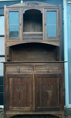 Antieke eiken buffetkast met geslepen glas, Ophalen