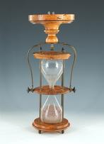 Antieke zachthouten zandloper met wandmontuur - 19e eeuw, Ophalen of Verzenden