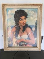Schilderij Zigeunervrouw vintage, Huis en Inrichting, Woonaccessoires | Schilderijen, Tekeningen en Foto's, Ophalen, Gebruikt