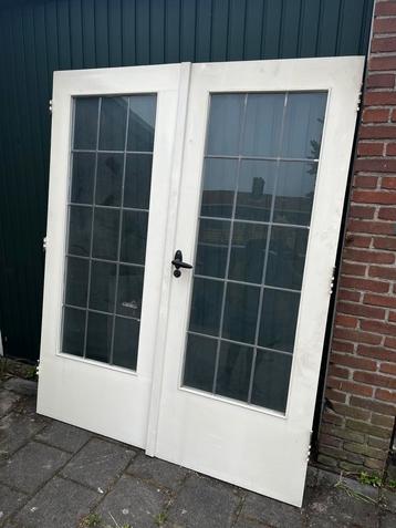 Set glas in lood deuren 161,5x201cm met bakeliet beslag beschikbaar voor biedingen
