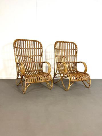 vintage design rotan fauteuils Rohé Noordwolde, jaren 60 beschikbaar voor biedingen