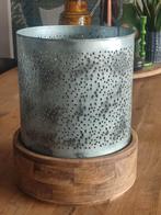 Groot windlicht lantaarn kaarsenhouder robuust stoer hout, Huis en Inrichting, Ophalen of Verzenden, Hout, 25 tot 50 cm