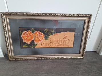 Oude ingelijste herinnering 25 jarig huwelijk beschikbaar voor biedingen