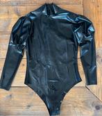 Bodysuit met puff sleeve mouwen / Latex / Maat S-M, Verzenden, Zwart, Body of Korset
