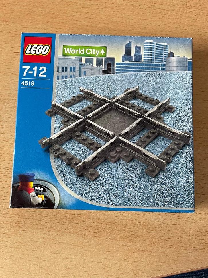 Lego trein 9V 4519 Crossing Track Old Gray rails, Kinderen en Baby's, Speelgoed | Duplo en Lego, Gebruikt, Lego, Ophalen