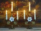 Set kandelaars met opaline bloem, Ophalen of Verzenden