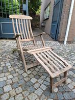 Teakhouten dekchair, Tuin en Terras, Ophalen, Gebruikt, Teakhout, Stoel