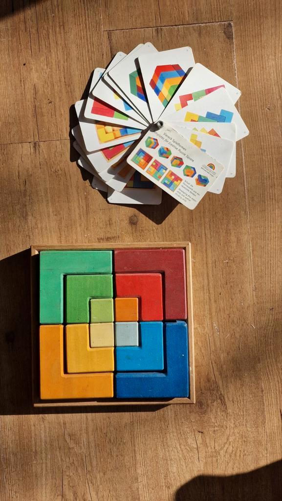 Grimms Vierkanten Speelvormen met Boekje, Kinderen en Baby's, Speelgoed | Houten speelgoed, Gebruikt, Ophalen of Verzenden