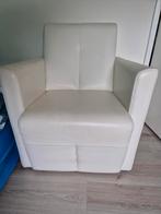 Witte leren fauteuil z.g.a.n., Ophalen, Zo goed als nieuw, Eenpersoons, Minder dan 150 cm