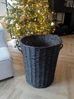 Grote zwarte rieten mand - planten, opslag, Huis en Inrichting, Woonaccessoires | Schalen en Manden, Ophalen, Rond, Riet, Mand