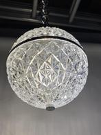 Vintage 70's kristallen bollamp, Huis en Inrichting, Lampen | Hanglampen, Ophalen of Verzenden, Gebruikt, Glas, 50 tot 75 cm
