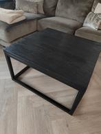 salon tafel hout met metaal onderstel, Huis en Inrichting, Tafels | Salontafels, Gebruikt, Metaal, Minder dan 50 cm, Rechthoekig