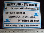 sticker G. J. Janssen hoevelaken heftruck systemen thyristor, Verzamelen, Stickers, Verzenden, Zo goed als nieuw, Bedrijf of Vereniging