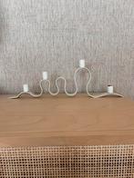 Wit golvende kandelaar metaal, Overige materialen, Gebruikt, Wit, Ophalen of Verzenden